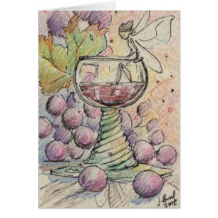 Buena tarjeta de hadas del vino