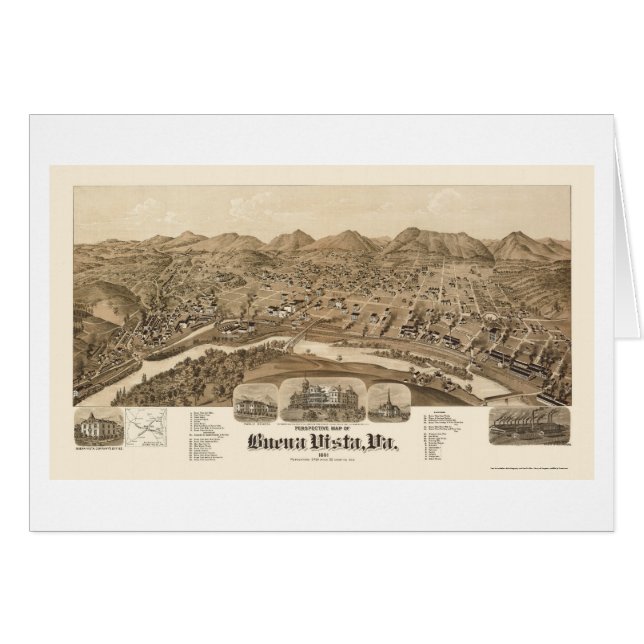 Buena Vista, mapa panorámico del VA - 1891 (Anverso (Horizontal))