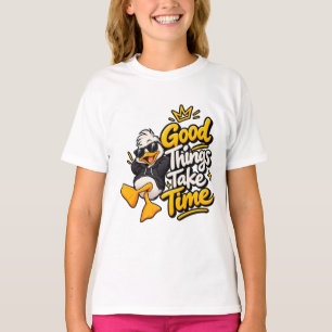 Buenas Cosas Toman Tiempo Camiseta Divertida Pato 