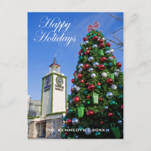 Buenas fiestas - árbol de navidad en el mercado d