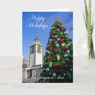 Buenas fiestas - árbol de navidad en el mercado de