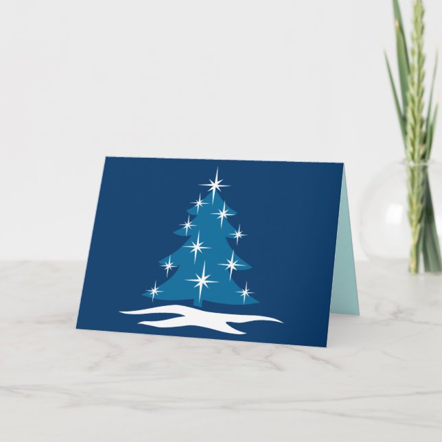 Buenas fiestas carda la tarjeta azul clásica del (Anverso)