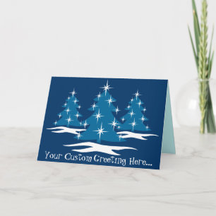 Buenas fiestas carda tarjetas de Navidad azules