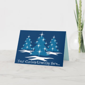 Buenas fiestas carda tarjetas de Navidad azules