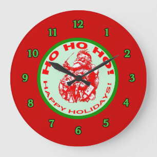 Buenas fiestas con el reloj de pared de Santa