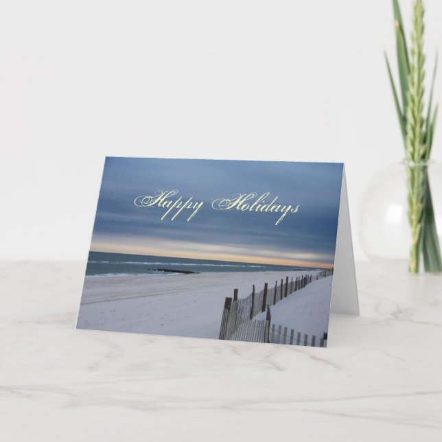 Buenas fiestas tarjeta de la playa (Anverso)
