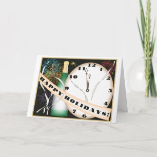 Buenas fiestas tarjeta de Navidad del art déco