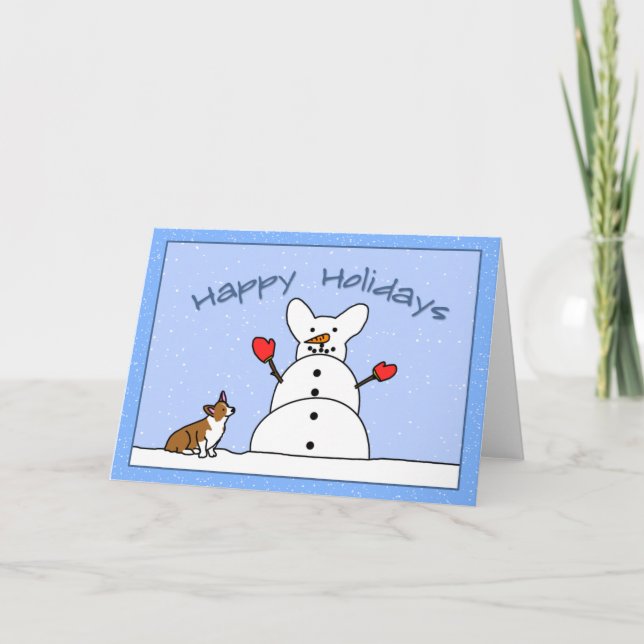 Buenas fiestas tarjeta de Navidad del Corgi (Anverso)
