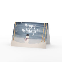 Buenas fiestas tarjeta de Navidad del muñeco de