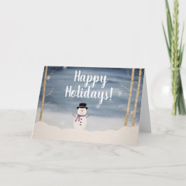 Buenas fiestas tarjeta de Navidad del muñeco de