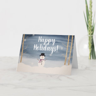 Buenas fiestas tarjeta de Navidad del muñeco de