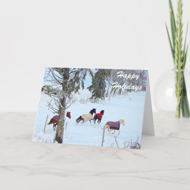 Buenas fiestas tarjetas del caballo (Anverso)