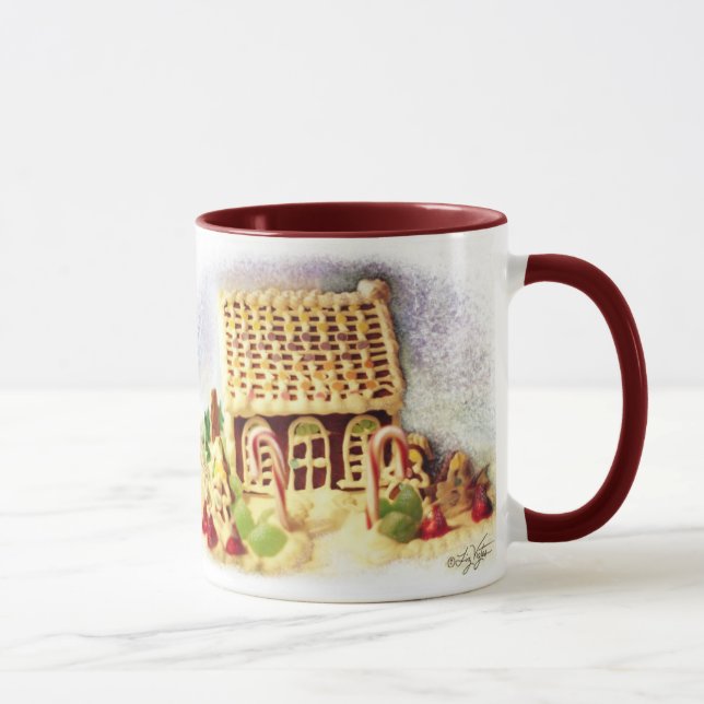 Buenas fiestas taza de la casa de pan de jengibre (Derecha)