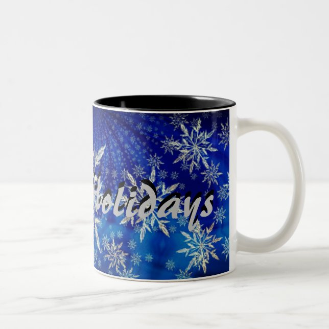 Buenas fiestas taza del copo de nieve (Derecha)