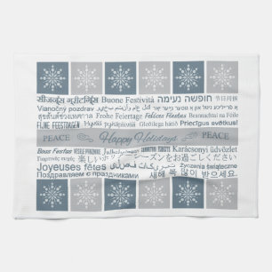 Buenas fiestas toalla de mano multilingüe