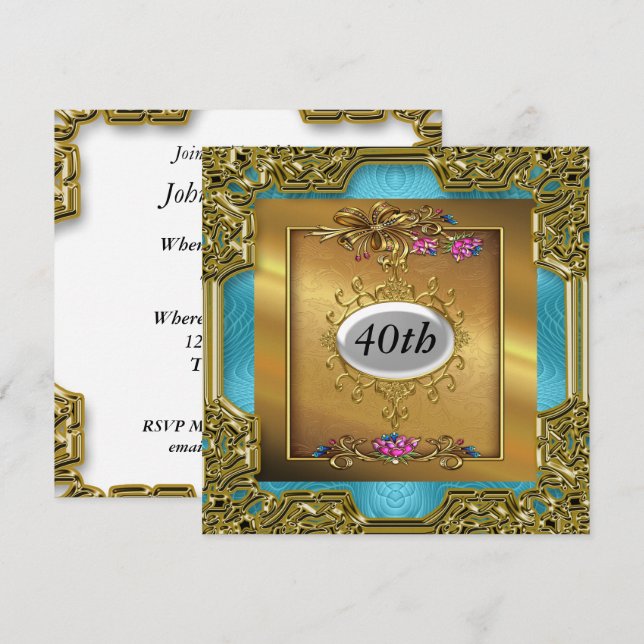 Buenas invitaciones para fiestas de cumpleaños (Anverso / Reverso)