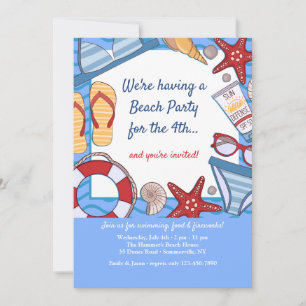 Buenas invitaciones para fiestas en la playa de ve