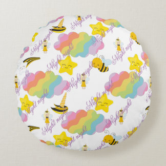 Buenas noches, almohada de bebé con elementos para