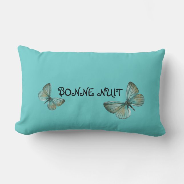 Buenas noches Cojín decorativo de la mariposa (Anverso)