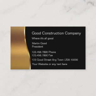 Buenas tarjetas de visita de construcción