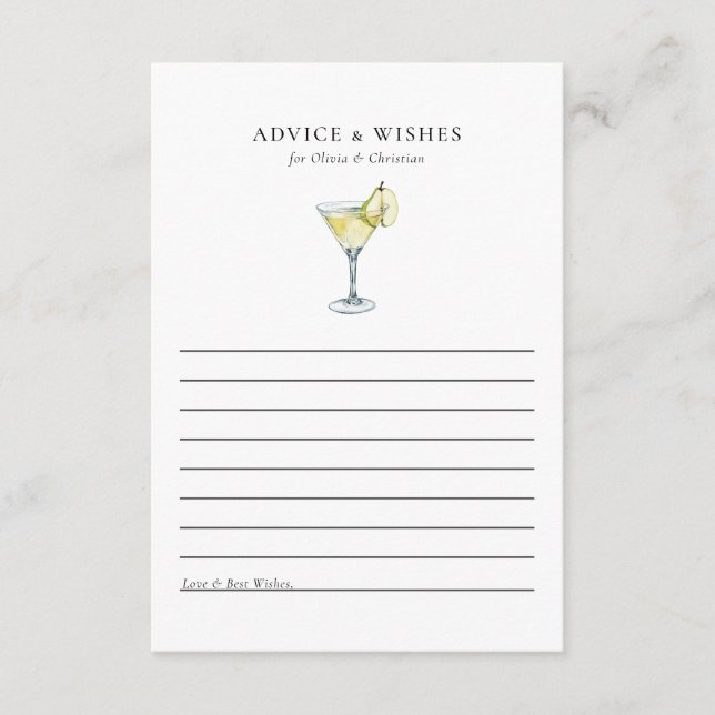 Bueno Deseos Tarjeta de Consejos de Ducha Bridal (Anverso)