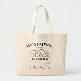 Buenos amigos gatos y perros con bolsas de té