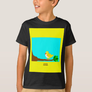Buenos días Aves Amarillas Niños Camisa Básica Neg