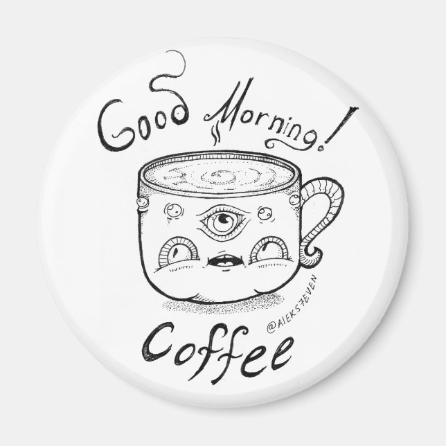 Buenos días café 2 imán (Frente)