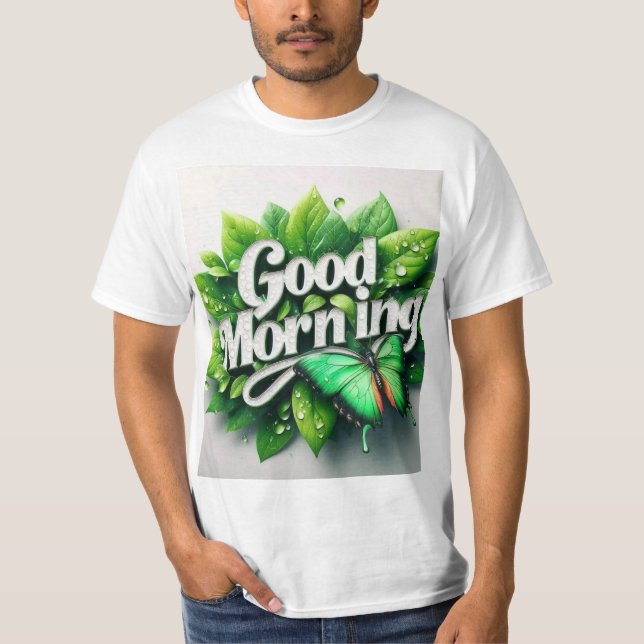 "Buenos días camiseta de valor masculina - Inspira (Anverso)