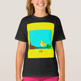 Buenos días Chicas de pájaros amarillos camiseta b