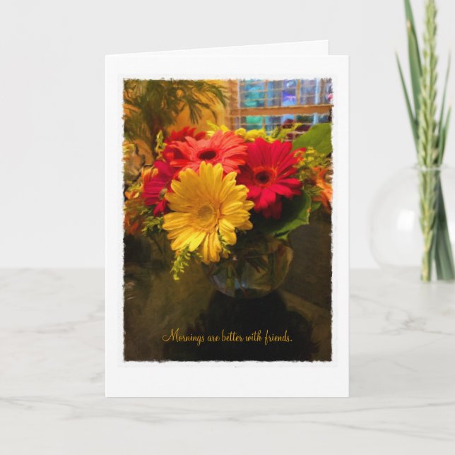 Buenos días con tarjeta de felicitación de amigos (Anverso)