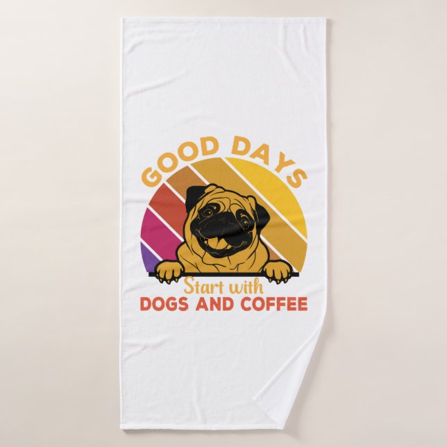 buenos días empezar con doge y café (Toalla de baño)
