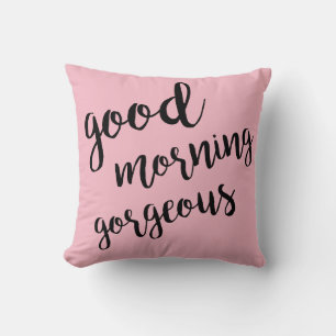 Buenos días espléndido Cojín decorativo rosado