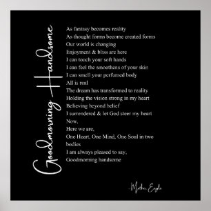 Buenos días guapo poema de amor poster de arte mur