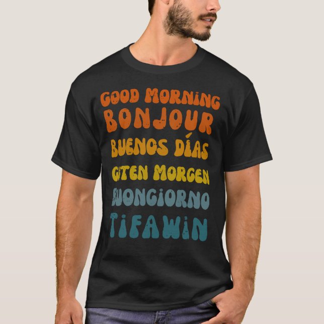 Buenos Días, La Camiseta Multilingüe Retro (Anverso)