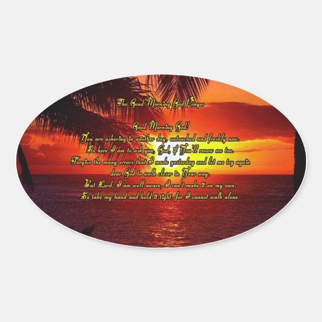 Buenos días, Pegatina de oración de Dios (Anverso)