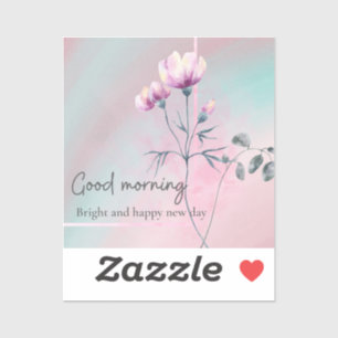 Buenos días pegatina en colores agradables.