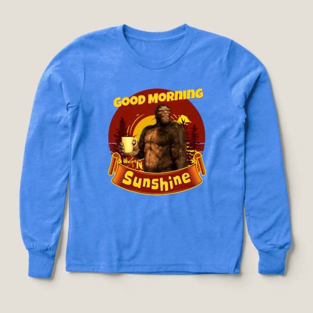 Buenos Días Sol Bigfoot Café Humor Arte (Diseño frontal)