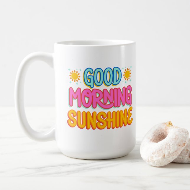 Buenos días Sunshine 😁 taza de café 15 oz (Con donut)