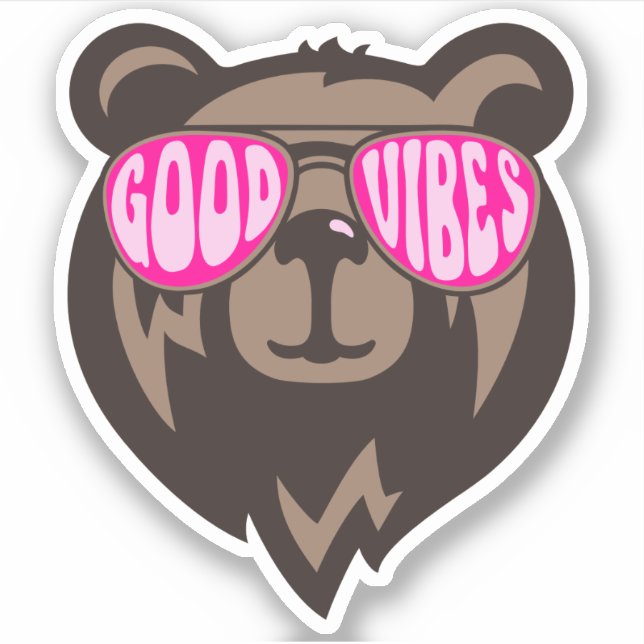 Buenos Vibes Pegatinas de oso divertidos (Anverso)