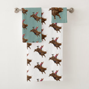 Buey vintage cabalgando vaquero
