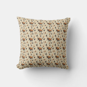 Búfalo americano occidental almohada de decoración
