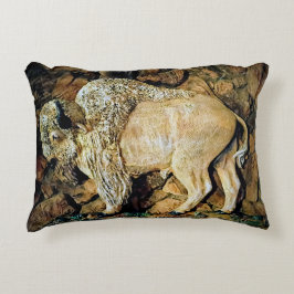 "Búfalo Blanco" arte original Almohada de acento