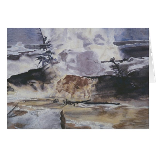 Búfalo de piedra amarilla en invierno (Anverso (Horizontal))