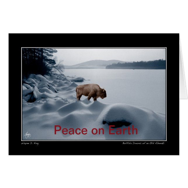 Búfalo espiritual antes del lago - Tarjeta de paz (Anverso (Horizontal))