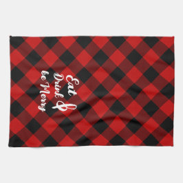 Búfalo negro rojo Gingham Check Kitchen Toallas