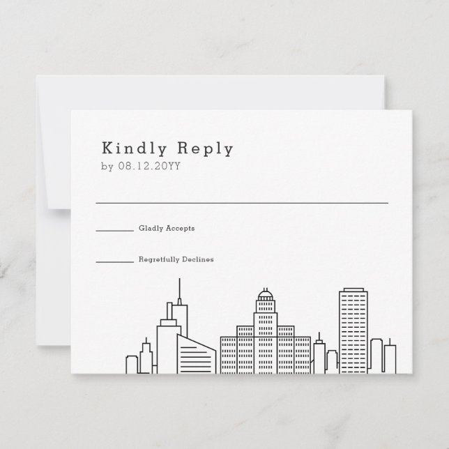 Búfalo, Nueva York Boda | RSVP de horizonte estili (Anverso)