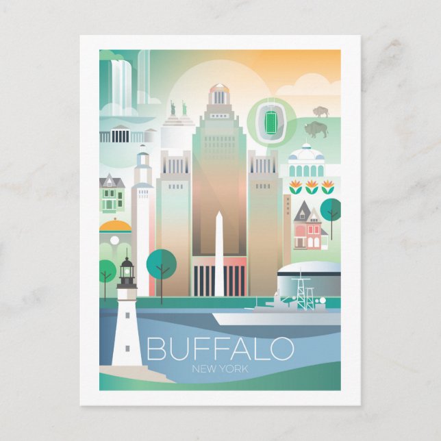Búfalo, postal de Nueva York (Anverso)