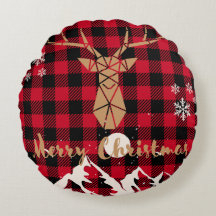 Búfalo rojo reno Cojín decorativo de Navidades sep