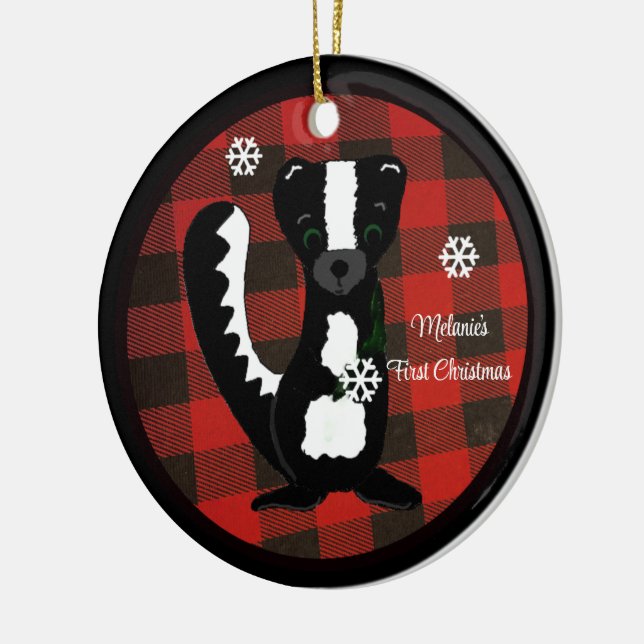 Búfalo Tapado Bebé Primer Ornamento De Navidad (Izquierda)